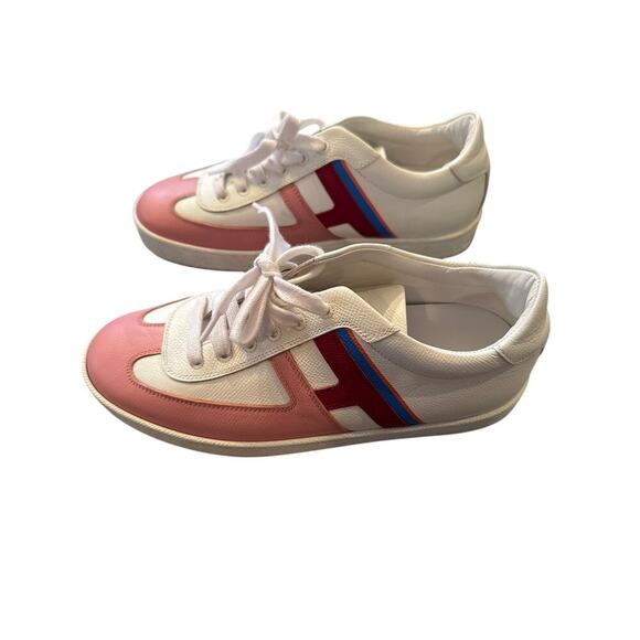 Womens Hermes Boomerang Sneaker Shoes FR 37.5 US 7.5 Purple Burgundy Blue Orange - Picture 1 of 8